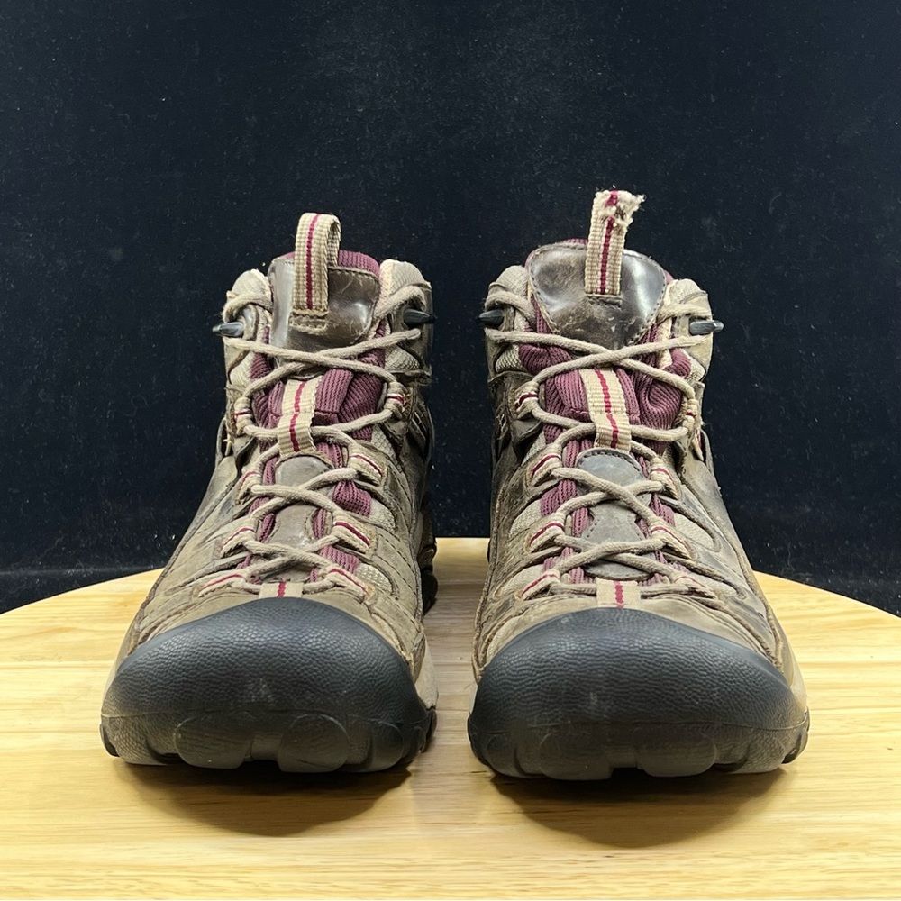 KEEN Dry Waterproof Boots Wmns Size 9.5 Brown Leather Hiking Outdoor - Picture 3 of 10